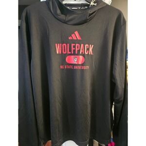 Adidas Wolfpack NC State University Black Lon Sleeve Hoodie AEROREADY Women's XL